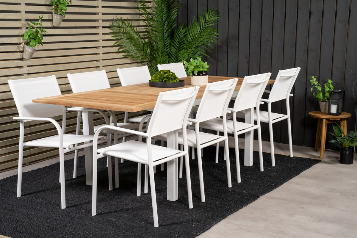Venture Design Santorini & Panama Matstolar Vit + Matbord 160 x 90