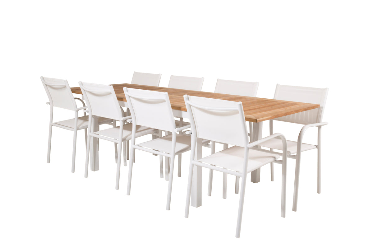 Venture Design Santorini & Panama Matstolar Vit + Matbord 160 x 90