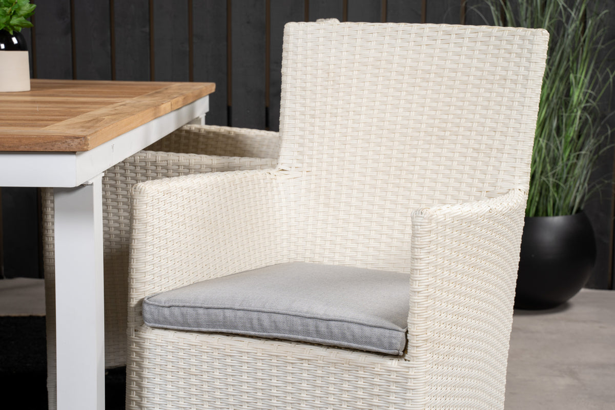 Venture Design Malin & Panama Matstolar Vit + Matbord 160 x 90