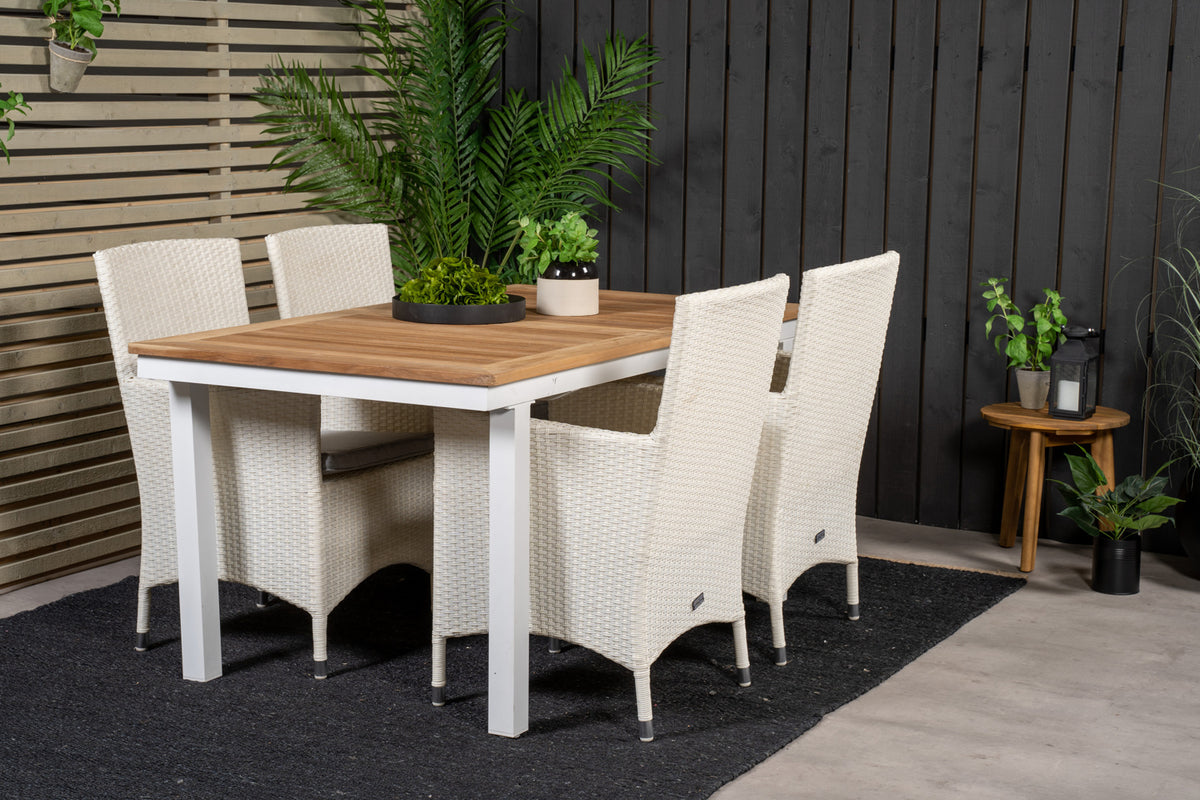 Venture Design Malin & Panama Matstolar Vit + Matbord 160 x 90