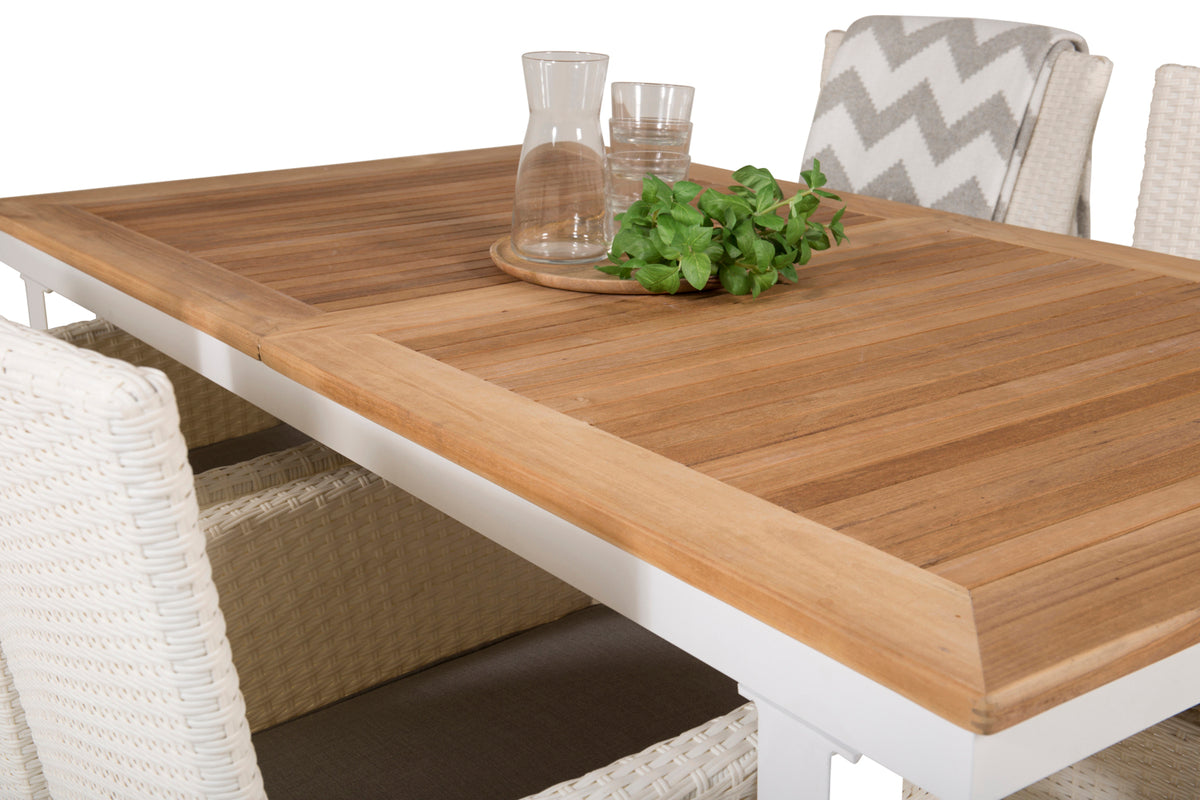 Venture Design Malin & Panama Matstolar Vit + Matbord 160 x 90