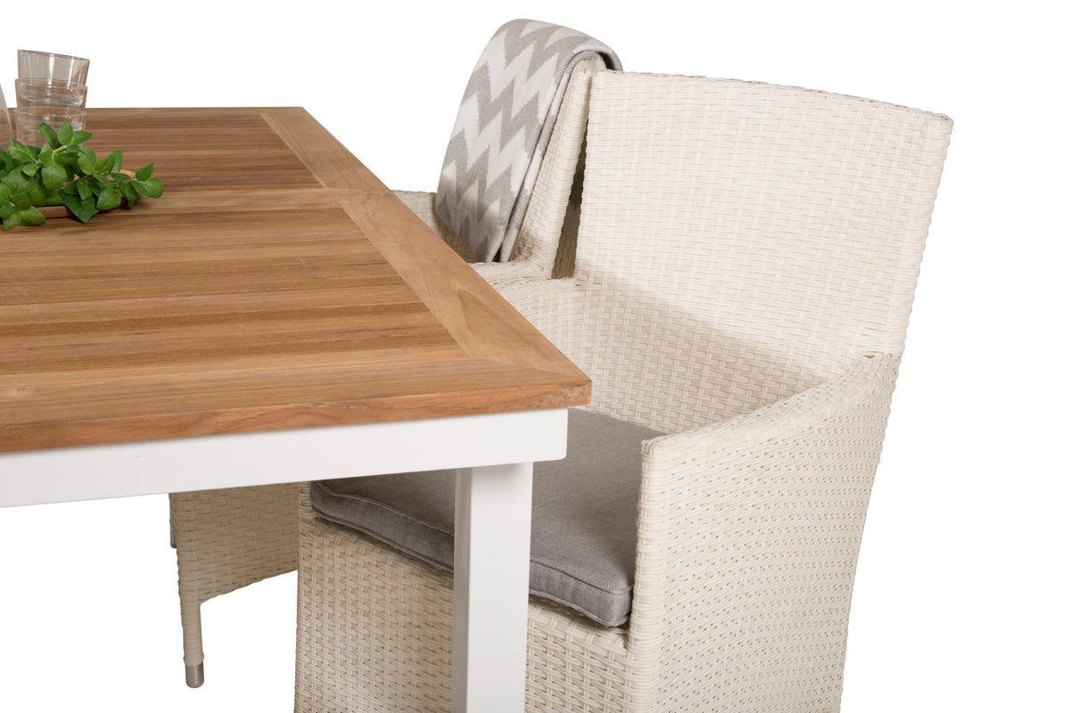 Venture Design Malin & Panama Matstolar Vit + Matbord 160 x 90