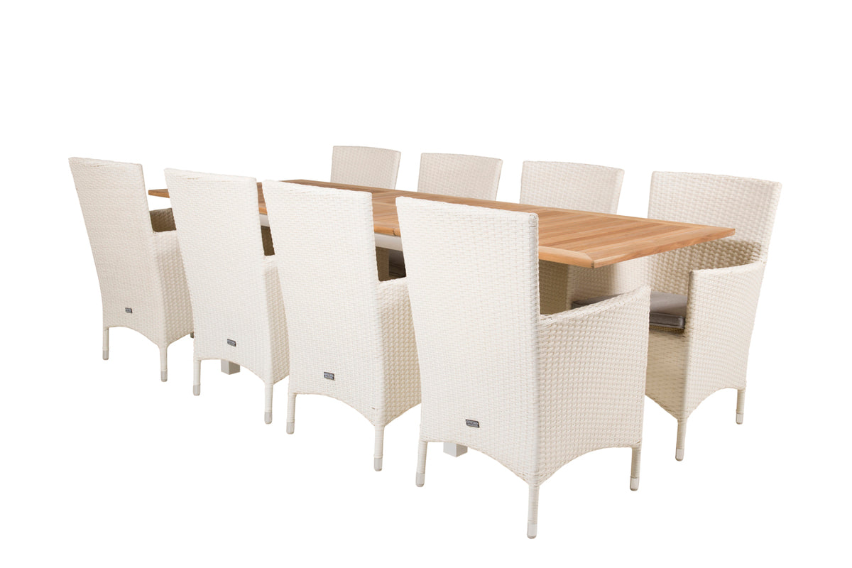 Venture Design Malin & Panama Matstolar Vit + Matbord 160 x 90