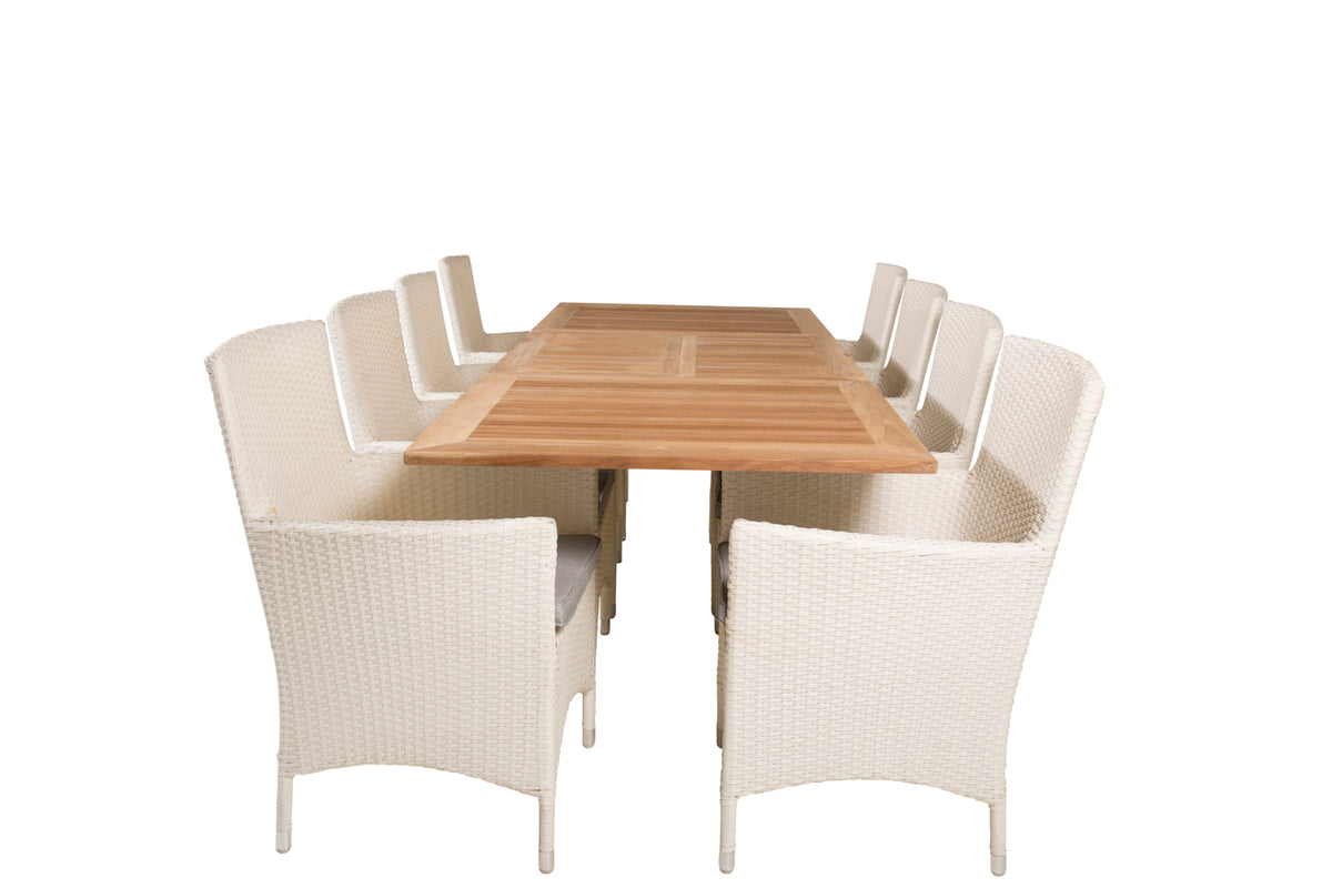 Venture Design Malin & Panama Matstolar Vit + Matbord 160 x 90