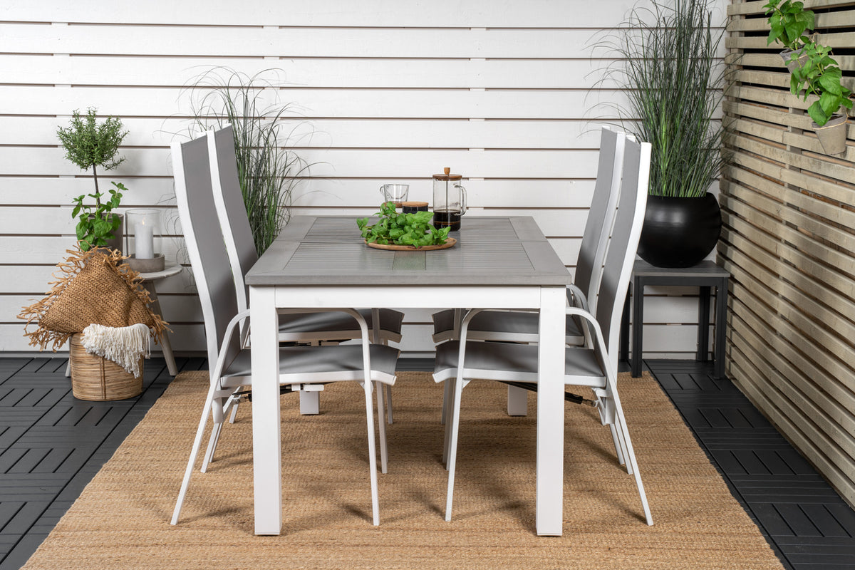 Venture Design Albany & Copacabana Matbord 152x90 + Reclinerstolar Grå