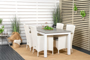 Venture Design Albany & Malin Matbord 152x90 + Matstolar Vit