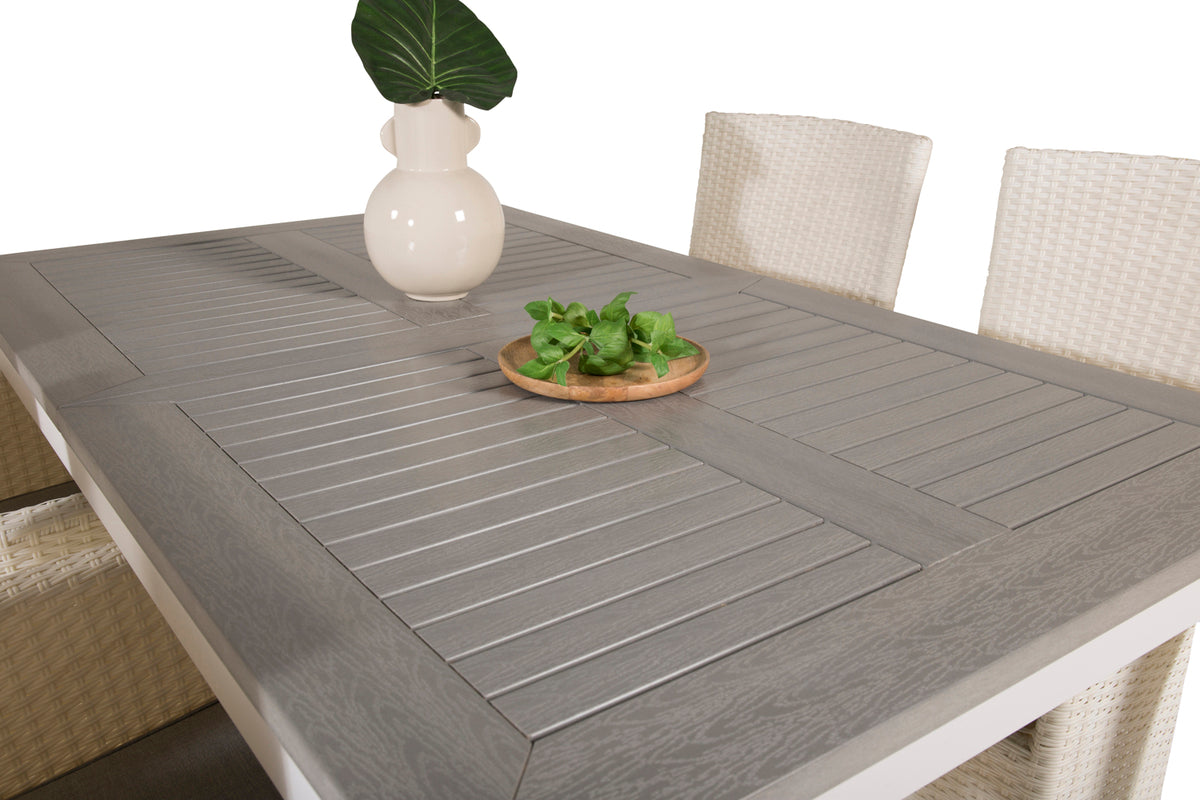 Venture Design Albany & Malin Matbord 152x90 + Matstolar Vit