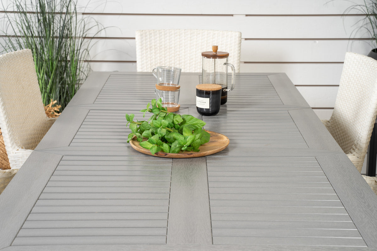 Venture Design Albany & Malin Matbord 152x90 + Matstolar Vit