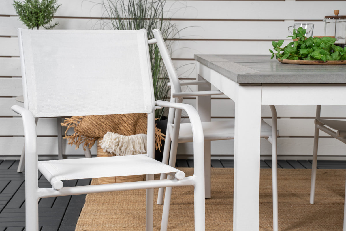 Venture Design Albany & Santorini Rektangulära Matbord 152 x 90 Vit + Matstolar 2-pack Vit
