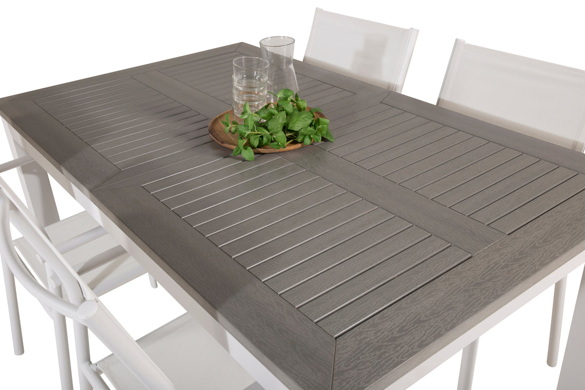 Venture Design Albany & Santorini Rektangulära Matbord 152 x 90 Vit + Matstolar 2-pack Vit