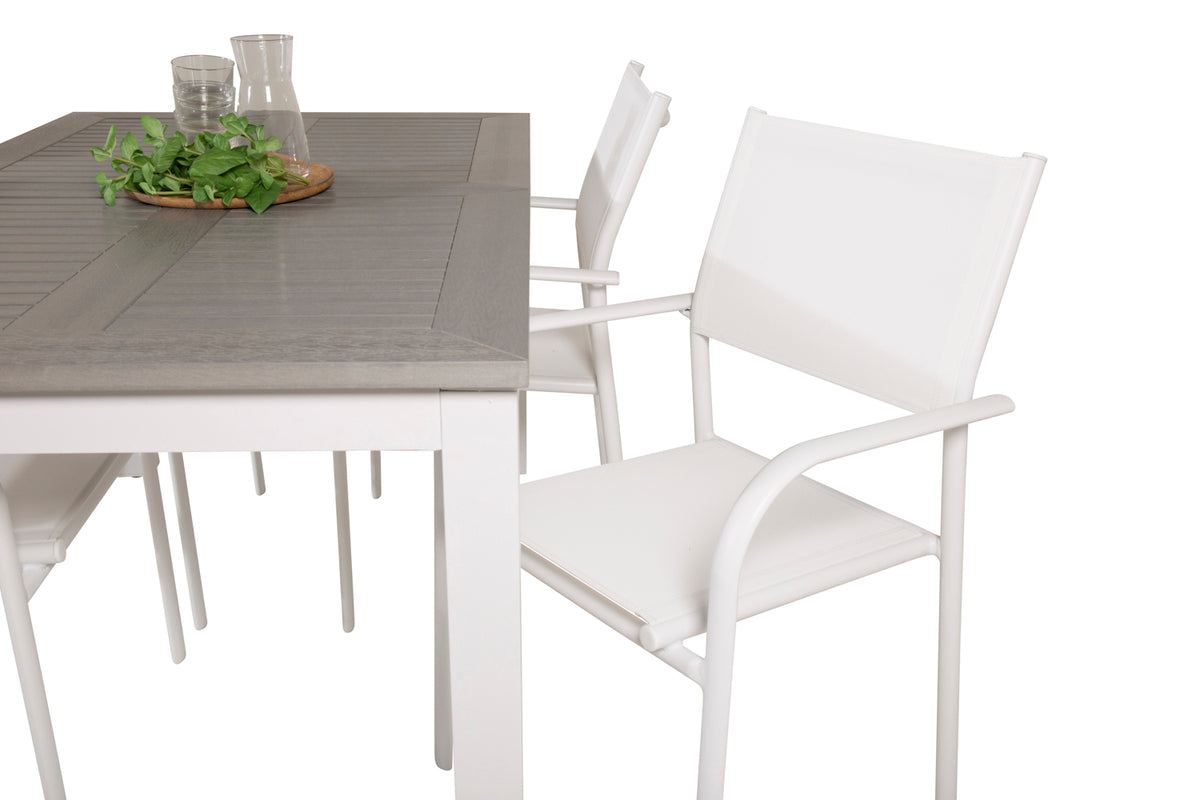Venture Design Albany & Santorini Rektangulära Matbord 152 x 90 Vit + Matstolar 2-pack Vit