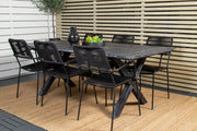 Venture Design Rives & Lindos Matbord 200x100 + Matstolar Svart