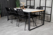 Venture Design Lindos & Texas Matstolar Svart + Matbord 200x100
