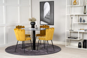 Venture Design Limhamn & Estelle Matstolar Gul + Matbord ⌀106