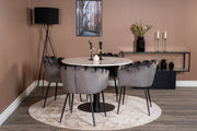 Venture Design Limhamn & Estelle Matstolar Grå + Runda Matbord ⌀106 Vit