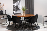 Venture Design Copenhagen & Velvet Matbord ⌀140 + Matstolar Svart
