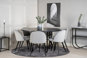 Venture Design Copenhagen & Velvet Runda Matbord ⌀140 Svart + Matstolar 2-pack Ljusgrå
