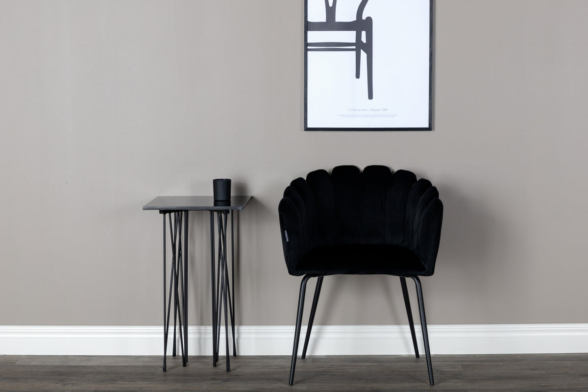 Venture Design Limhamn & Copenhagen Matstolar Svart + Runda Matbord ⌀140 Brun