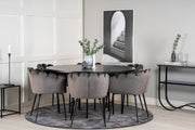 Venture Design Limhamn & Copenhagen Matstolar Grå + Matbord ⌀140