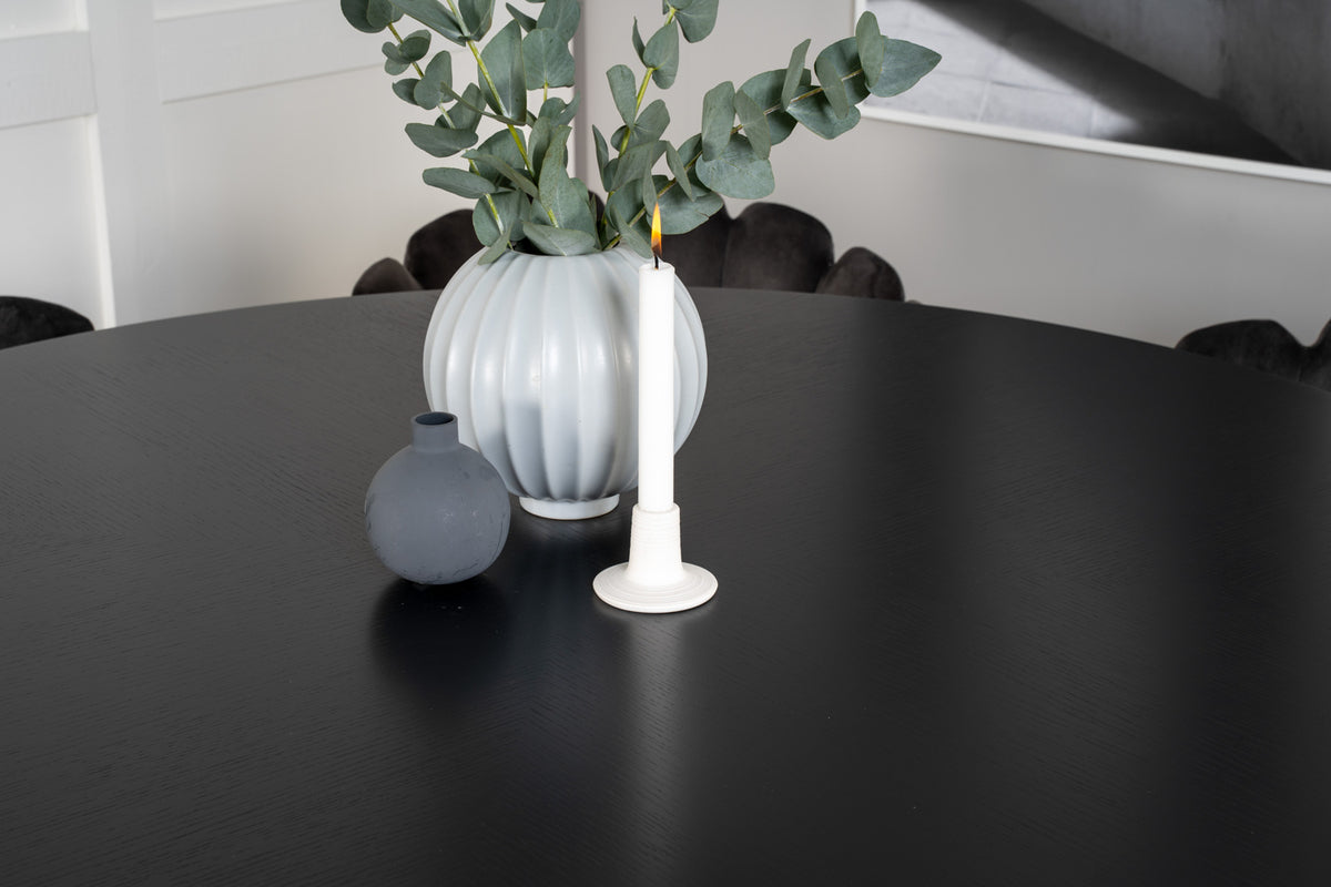 Venture Design Limhamn & Copenhagen Matstolar Grå + Matbord ⌀140