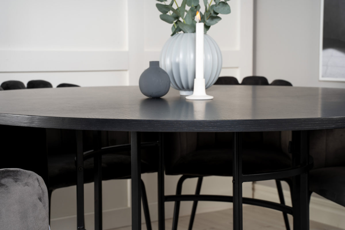 Venture Design Limhamn & Copenhagen Matstolar Grå + Matbord ⌀140