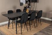 Venture Design Gold & Polar Rektangulära Matbord 180 x 85 Svart + Matstolar 2-pack Svart