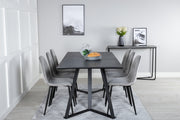 Venture Design Polar & Marina Matstolar 2-pack Grå + Rektangulära Matbord 180 x 90 Svart
