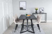 Venture Design Polar & Marina Matstolar 2-pack Beige + Rektangulära Matbord 180 x 90 Svart