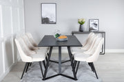 Venture Design Marina & Velvet Deluxe Matbord 90x180 + Matstolar Beige
