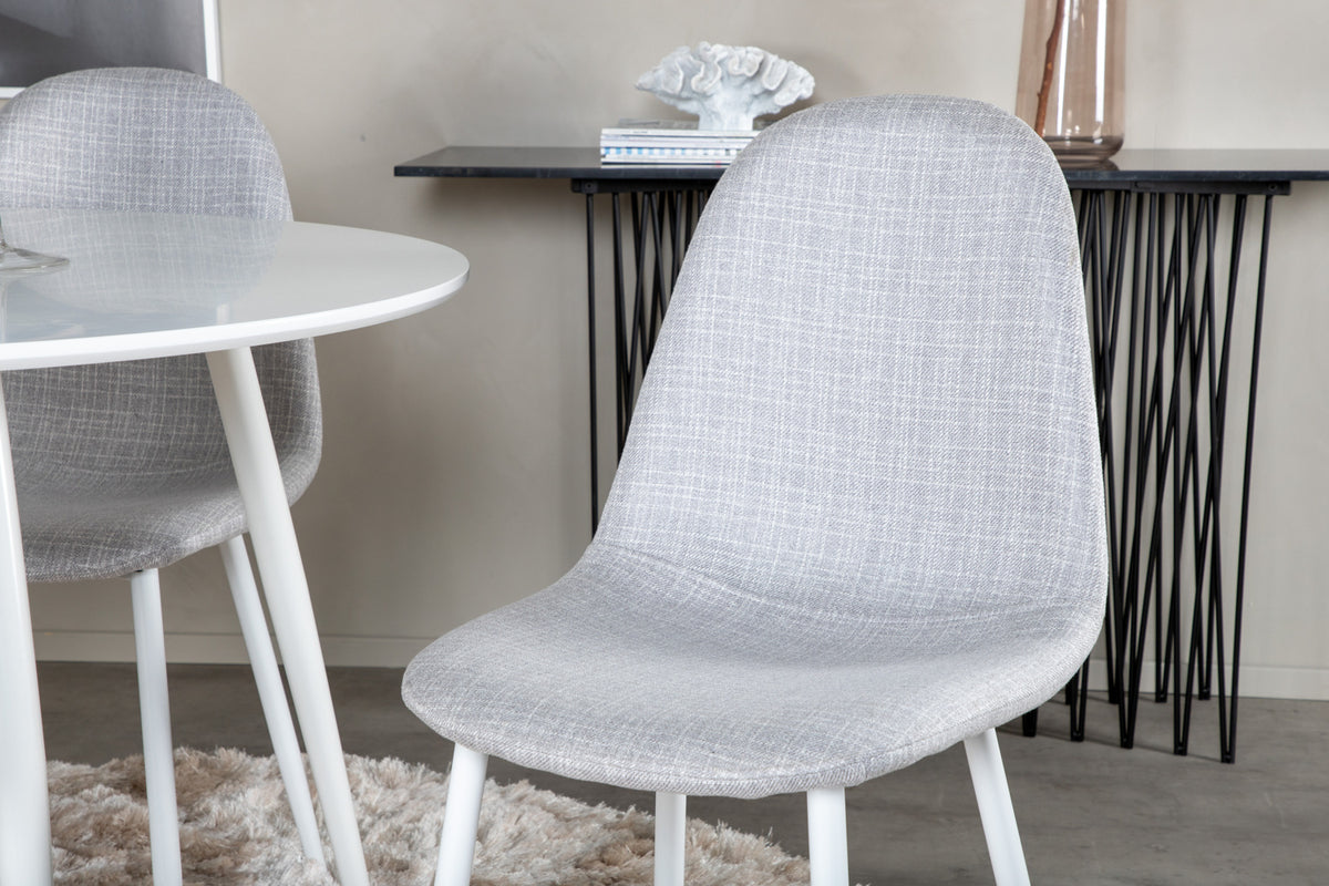 Venture Design Plaza & Polar Runda Matbord ⌀100 Vit + Matstolar 2-pack Grå