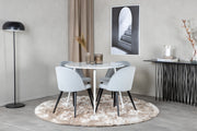 Venture Design Plaza & Velvet Runda Matbord ⌀100 Vit + Matstolar 2-pack Ljusgrå