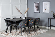 Venture Design Sleek & Velvet Matbord 95x195 + Matstolar Svart