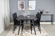 Venture Design Sleek & Slim Matbord 95x195 + Matstolar Svart