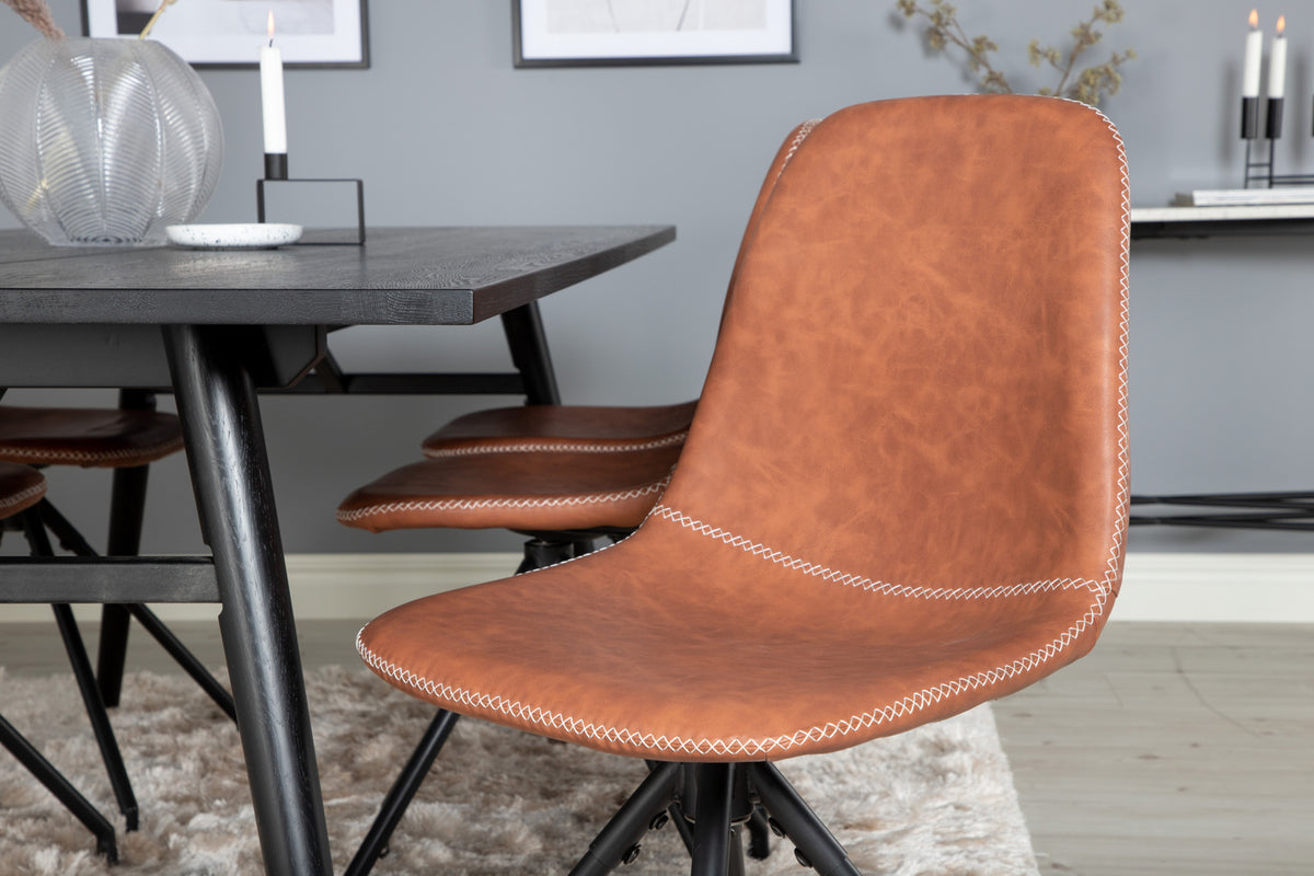 Venture Design Sleek & Polar Matbord 95x195 + Matstolar Brun