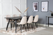 Venture Design Sleek & Polar Matbord 95x195 + Matstolar Beige