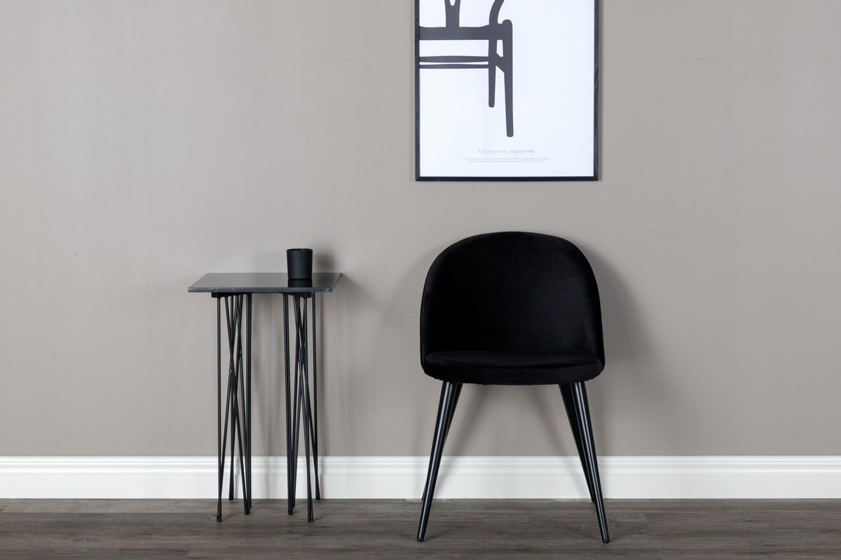 Venture Design Sleek & Velvet Matbord 95x195 + Matstolar Svart