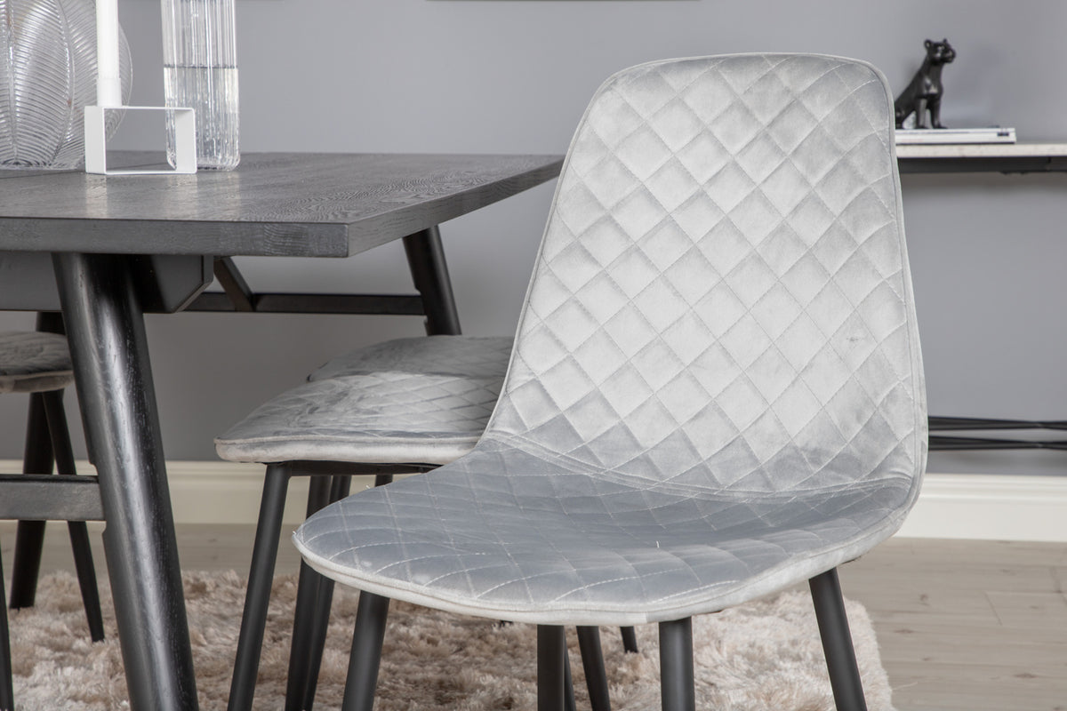 Venture Design Sleek & Polar Matbord 95x195 + Matstolar Grå