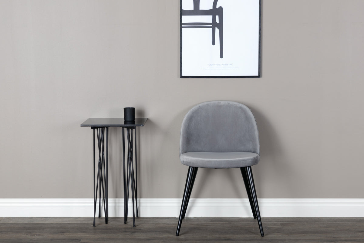 Venture Design Sleek & Velvet Matbord 95x195 + Matstolar Grå