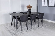 Venture Design Sleek & Vault Rektangulära Matbord 195 x 95 Svart + Matstolar 2-pack Svart