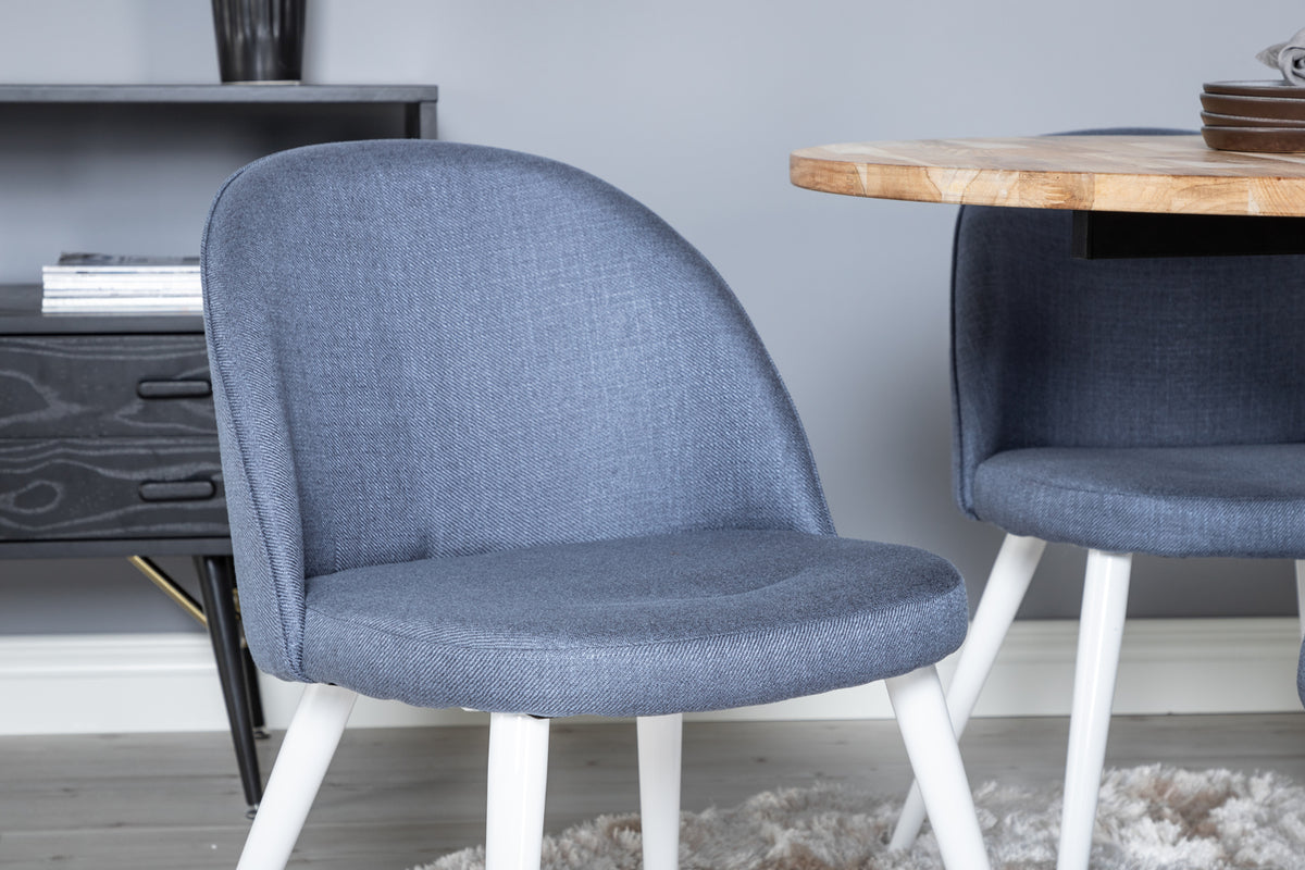 Venture Design Cirebon & Velvet Matbord ⌀100 + Matstolar Blå