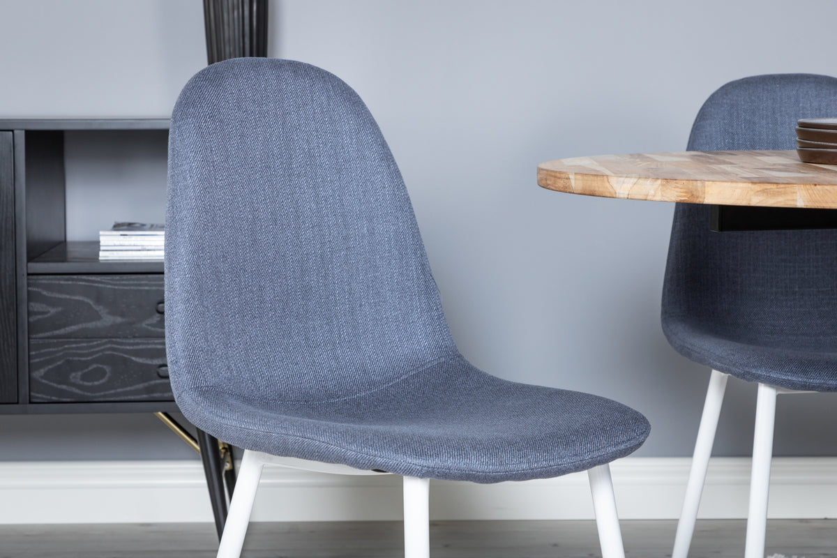 Venture Design Cirebon & Polar Matbord ⌀100 + Matstolar Blå