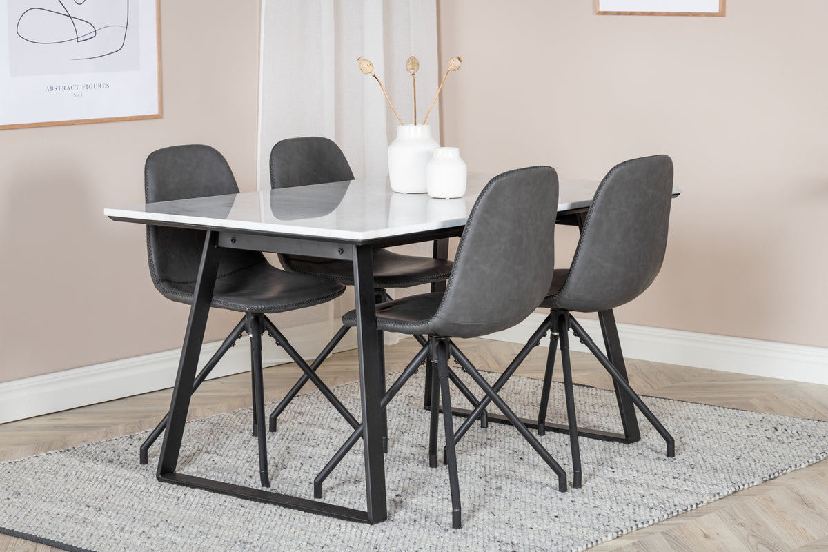 Venture Design Estelle & Polar Matbord 90x140 + Matstolar Svart