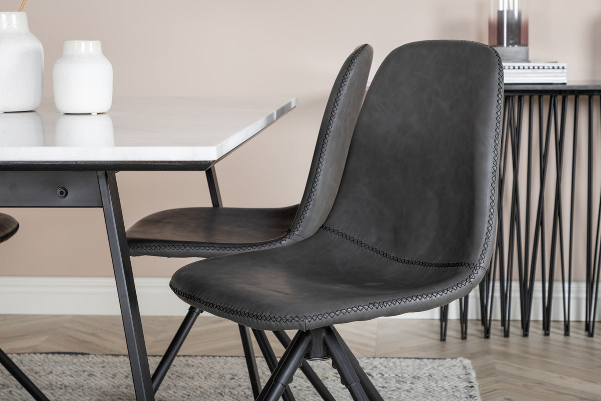 Venture Design Estelle & Polar Matbord 90x140 + Matstolar Svart