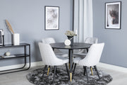 Venture Design Dipp & Velvet Deluxe Matbord ⌀115 + Matstolar Grå
