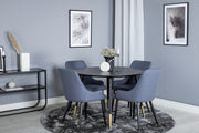 Venture Design Plaza & Dipp Matstolar Blå + Matbord ⌀115