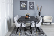 Venture Design Plaza & Dipp Matstolar 2-pack Grå + Rektangulära Matbord 180 x 90 Svart