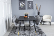 Venture Design Muce & Dipp Matstolar 2-pack Grå + Rektangulära Matbord 180 x 90 Svart