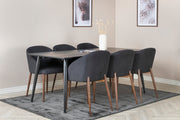 Venture Design Arch & Dipp Matstolar 2-pack Svart + Rektangulära Matbord 180 x 90 Svart