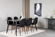 Venture Design Dipp & Polar Rektangulära Matbord 180 x 90 Svart + Matstolar 2-pack Svart