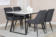 Venture Design Plaza & Estelle Matstolar 2-pack Svart + Rektangulära Matbord 140 x 90 Svart